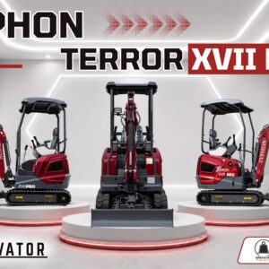 TYPHON TERROR XVII PRO – Dark Cherry 3,800 lb Kubota Mini Excavator